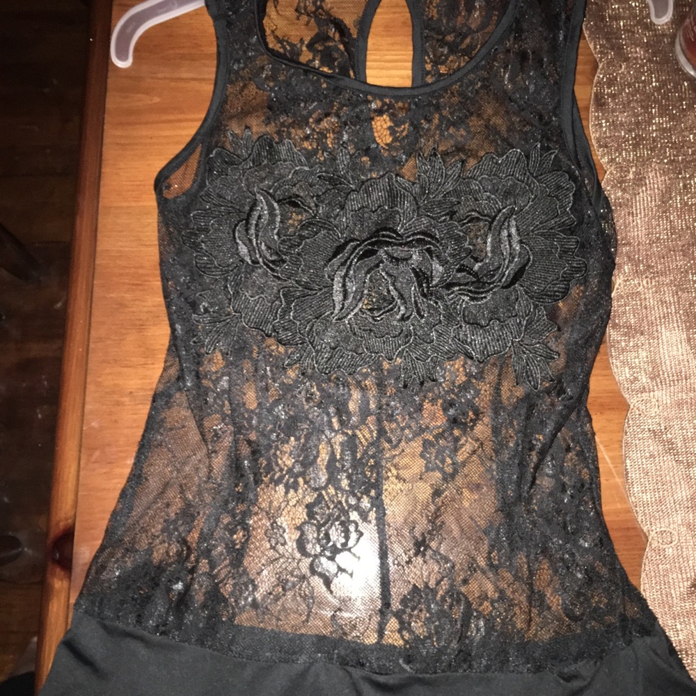 Black lace bodysuit